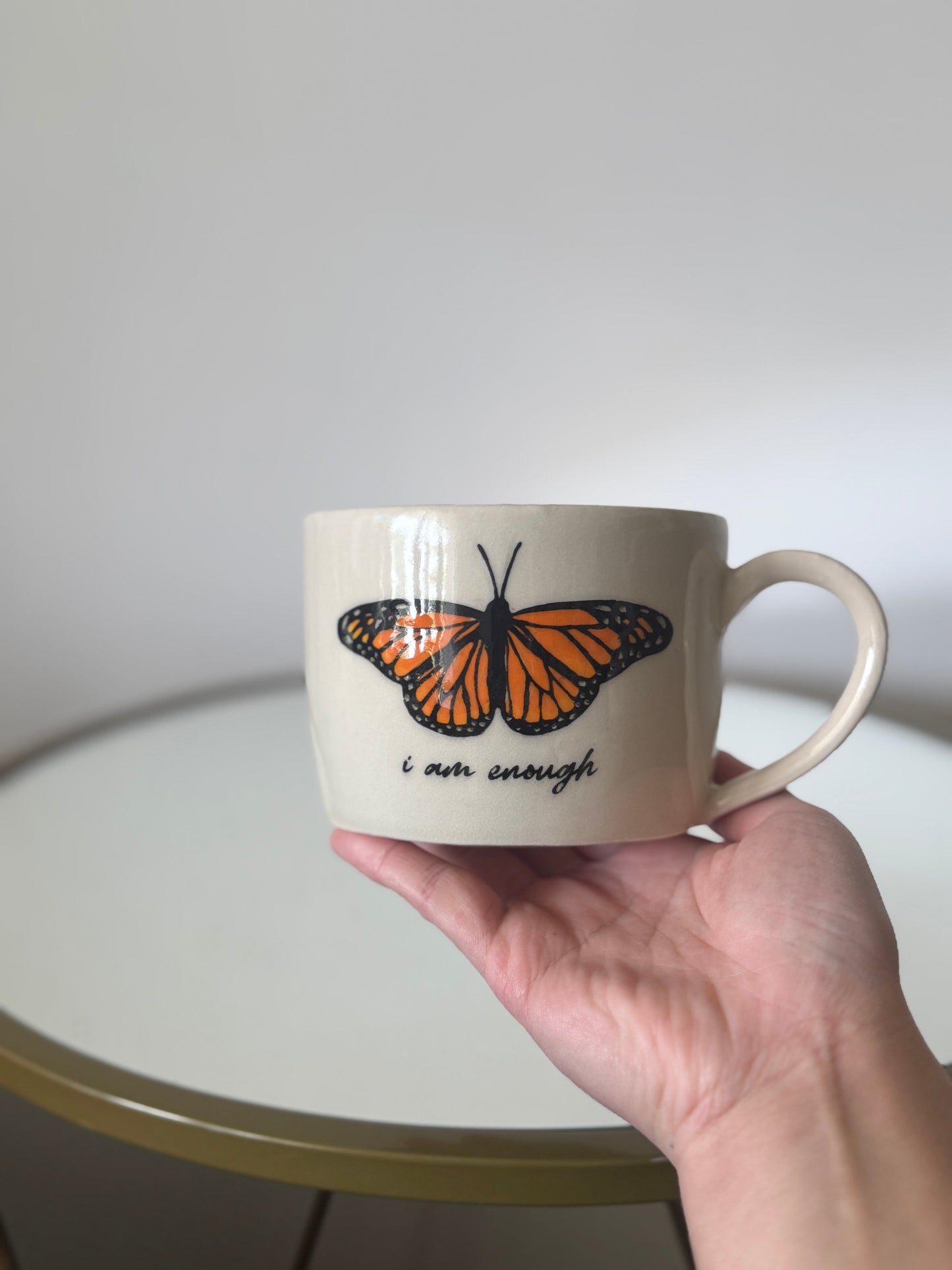 I Am Enough – Monarch Butterfly Mug