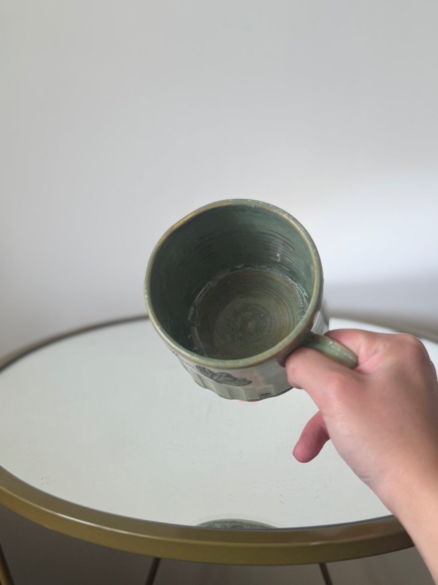 Progress Not Perfection – Carved Green Butterfly Mug