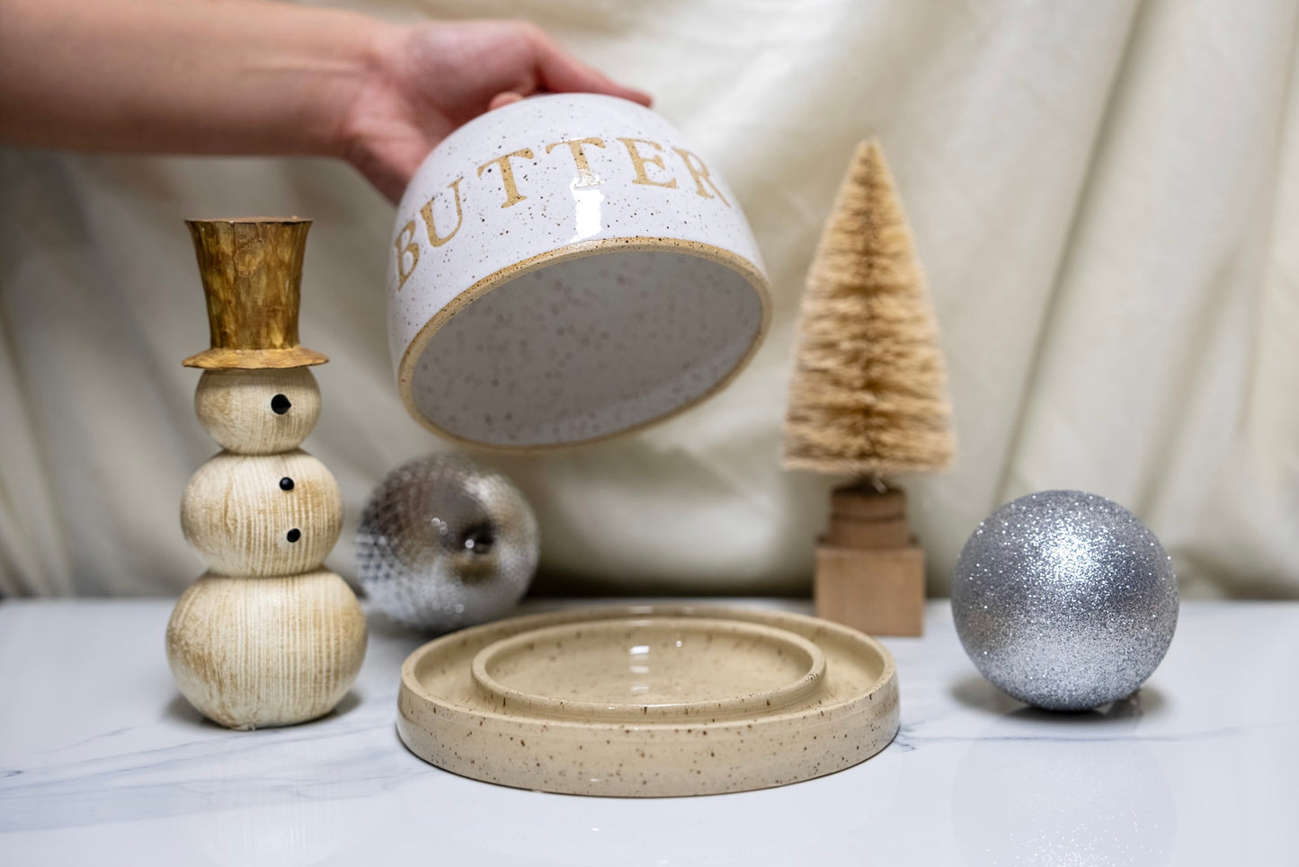 Golden Letter Butter Dish