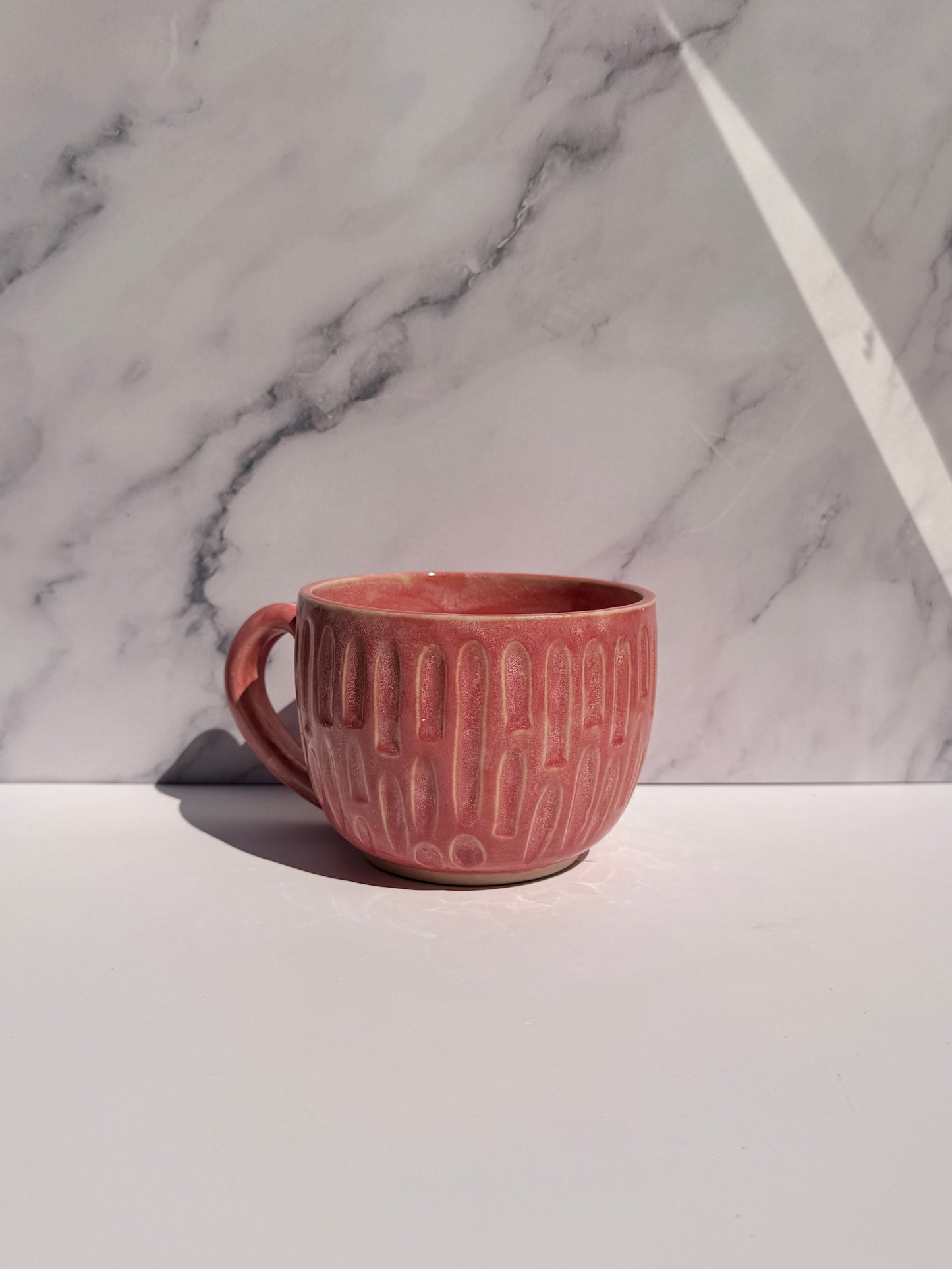 Blush Carved Mug