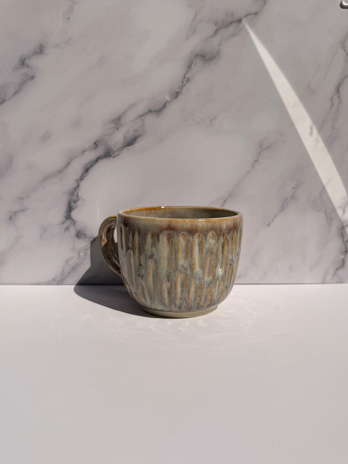 Periwinkle Carved Mug