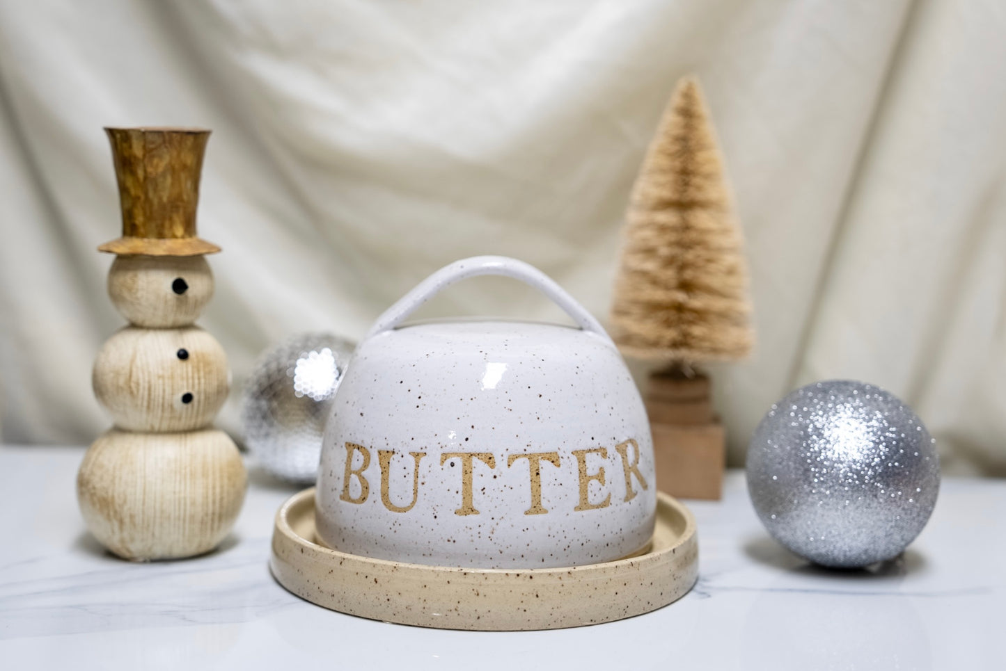Golden Letter Butter Dish