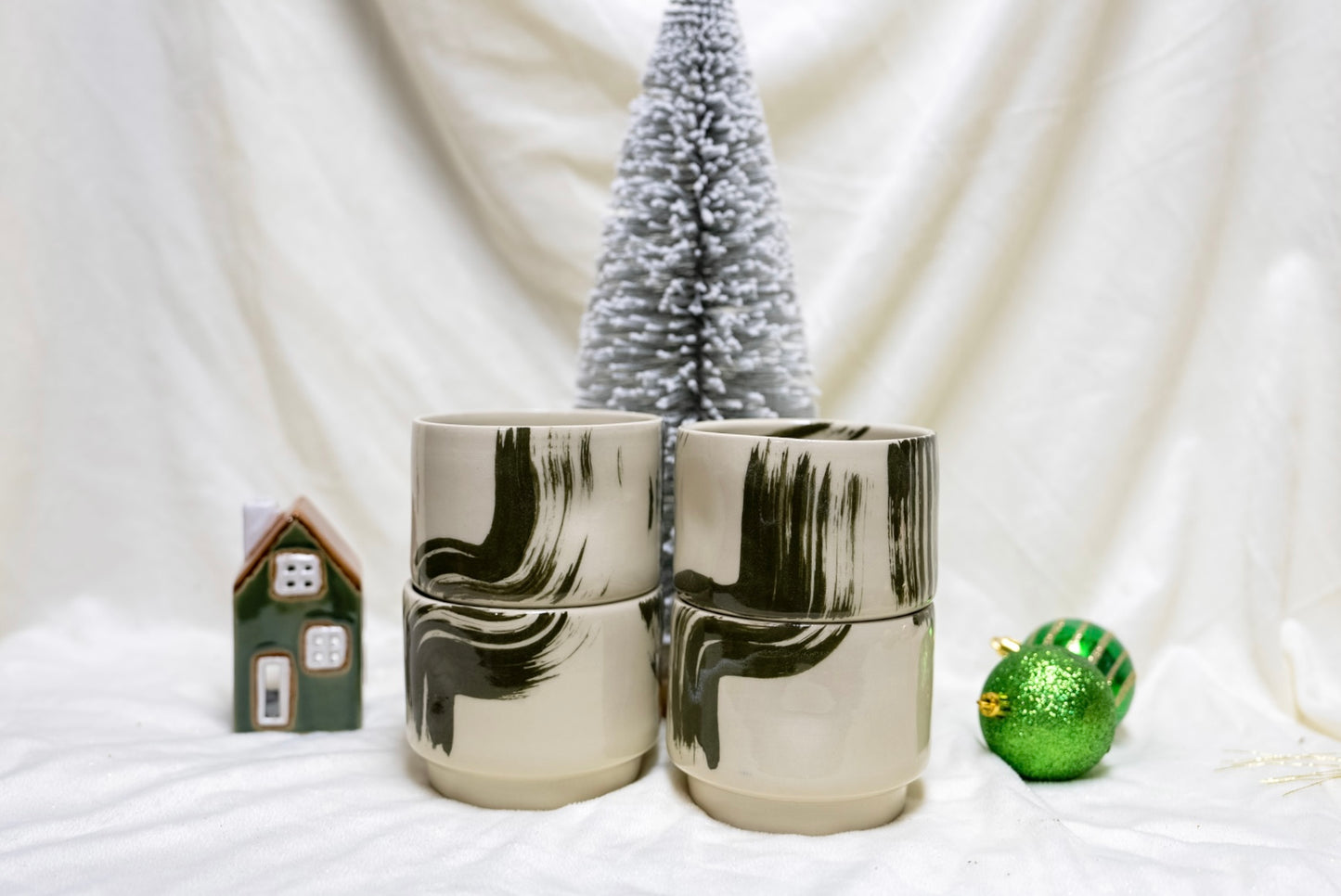 Evergreen Stackable Wavy Cup Set (Set of 2)
