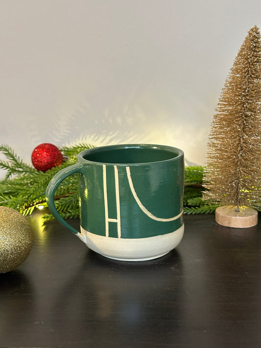 Emerald Green Abstract Mug