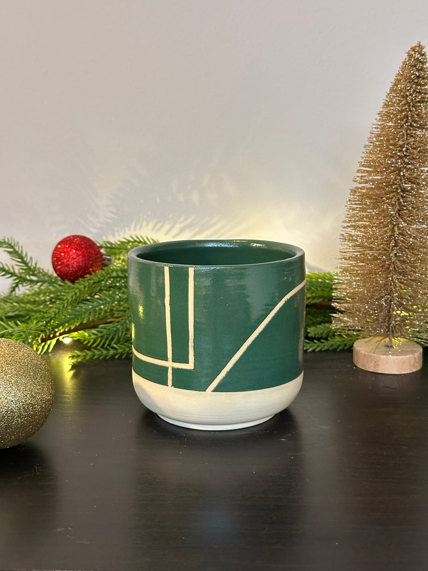 Emerald Green Abstract Mug