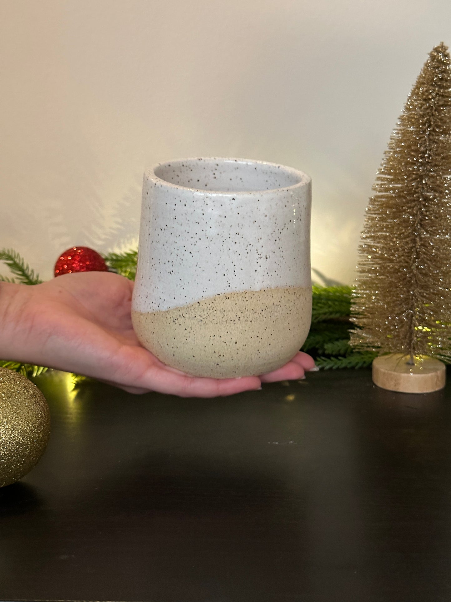 White Speckle Wine Tumbler