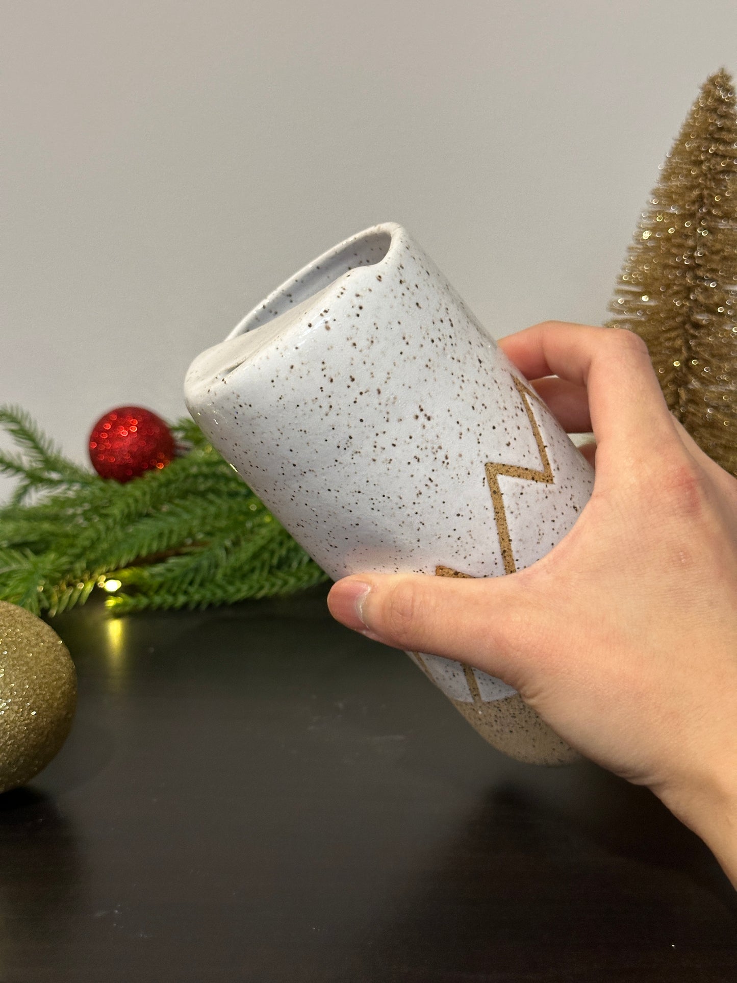 White Speckle Mountain Travel Cup