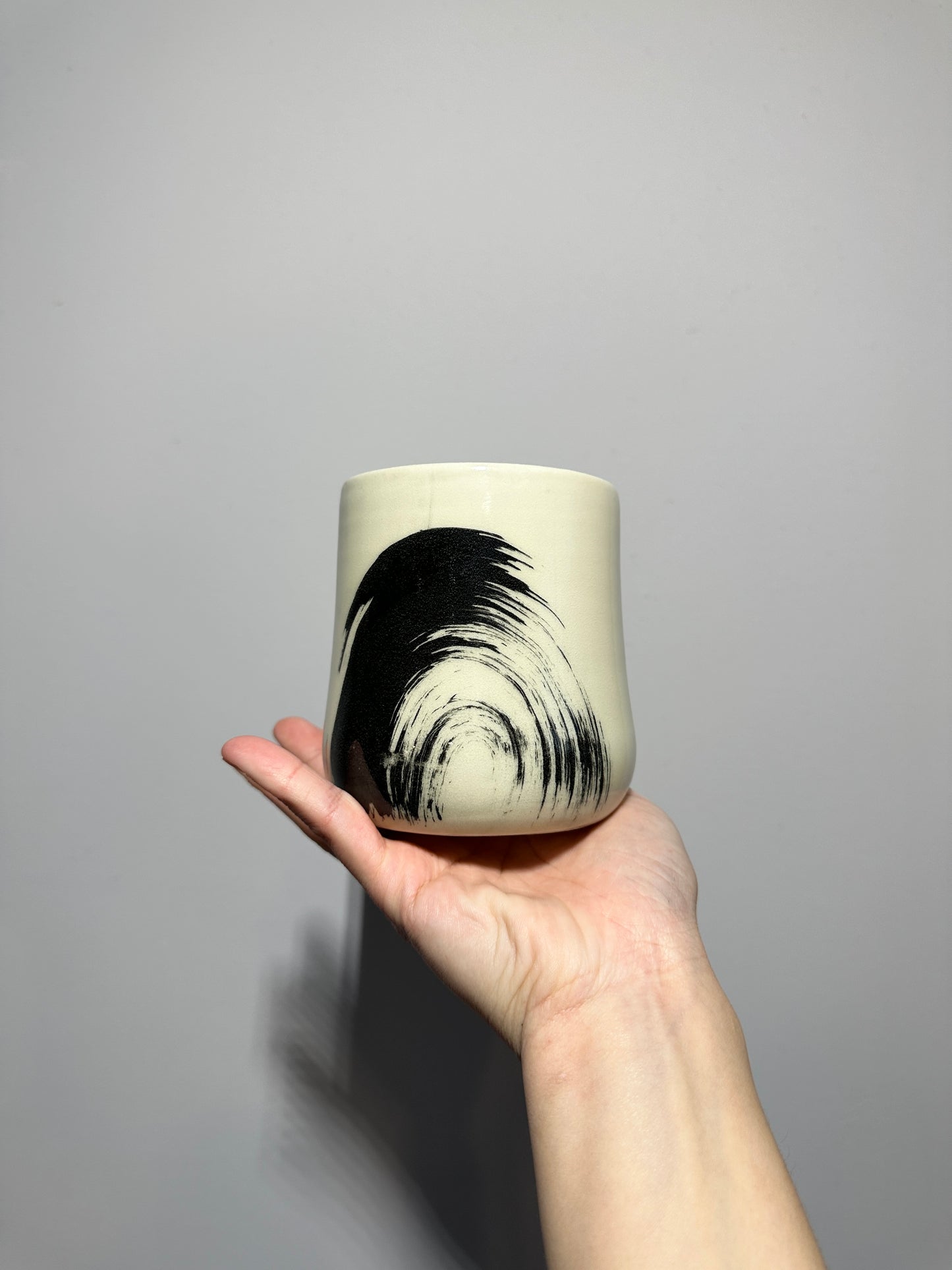 Black Paint Stroke Wine Tumbler